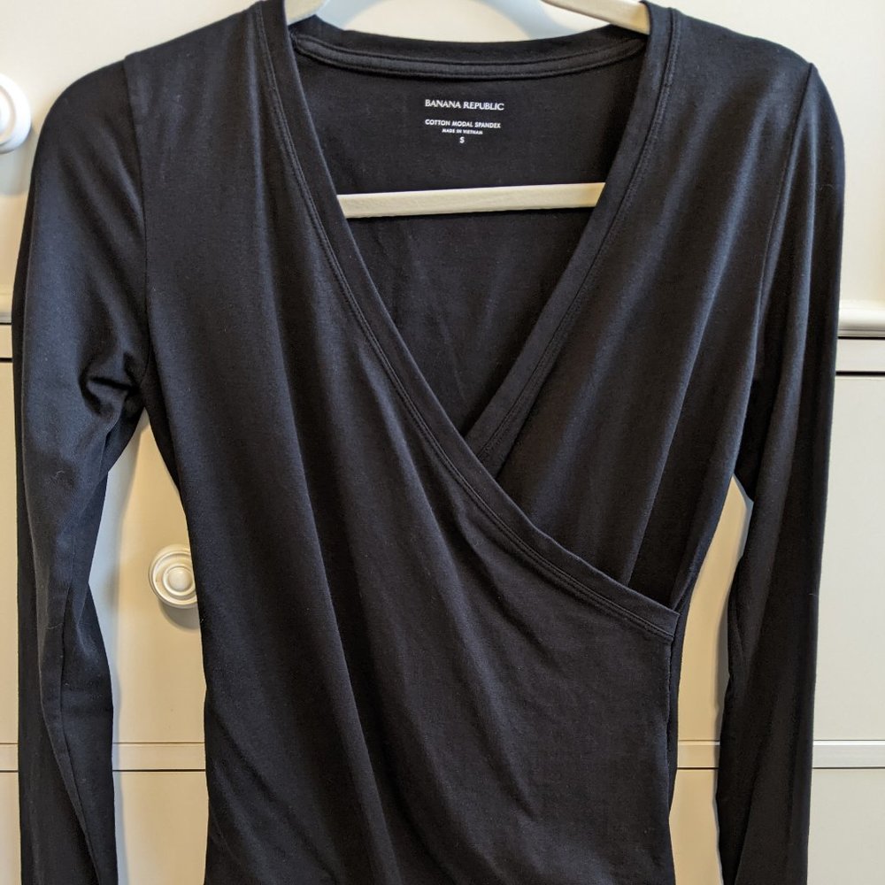 Banana Republic LS Wrap Bodysuit - Small